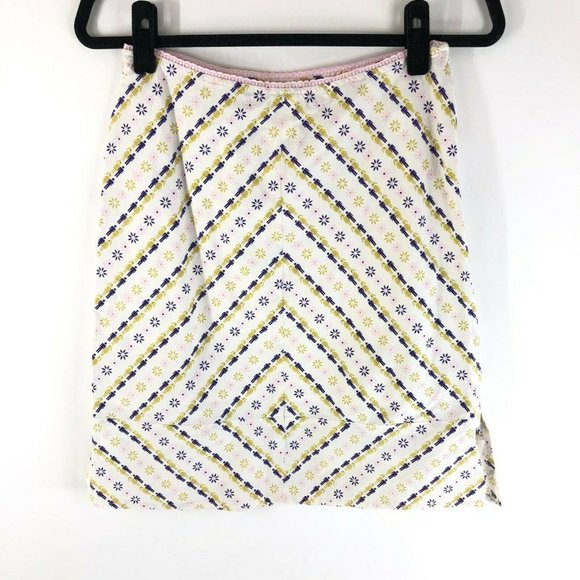 Fossil Skirt A Line Novelty Print Floral Figures A Line Purple Yellow Ivory 2 - Picture 1 of 4